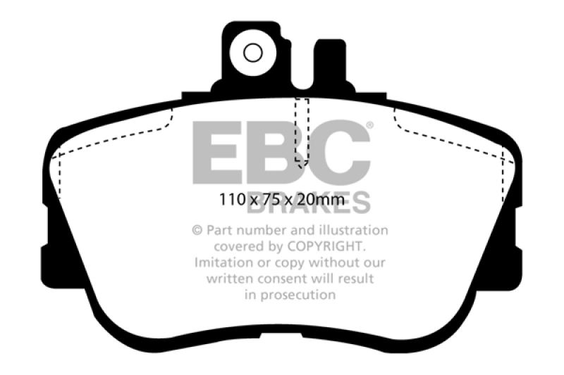 EBC 94-95 Mercedes-Benz C220 (W202) 2.2 Redstuff Front Brake Pads thumbnail 5
