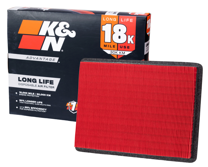 K&N Advantage Air Filter 18K Miles Ford F150 04-08 Exped 05-06 F250 Sd 05-07 Lin Nav 05-06 thumbnail 3