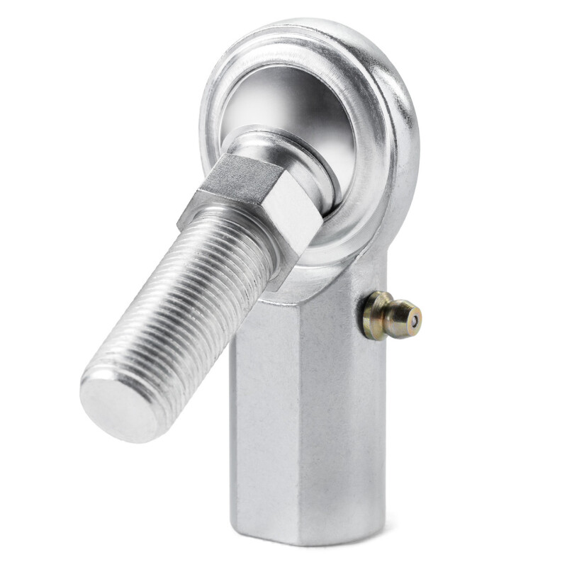 QA1 C Series 2-Pc Rod End - Female/Right Hand - .75in Bore x 3/4-16 w/Stud & Zerk - Carbon Steel