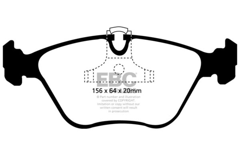 EBC 01-03 BMW 525i 2.5 (E39) Redstuff Front Brake Pads thumbnail 5