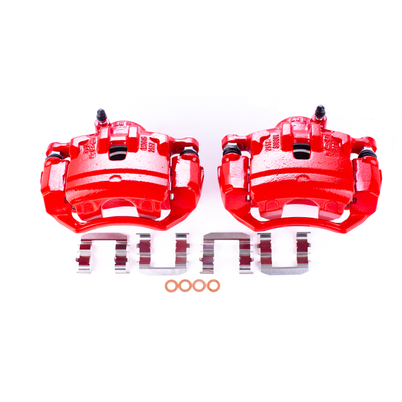 Power Stop 10-12 Hyundai Tucson Front Red Calipers w/Brackets - Pair thumbnail 2