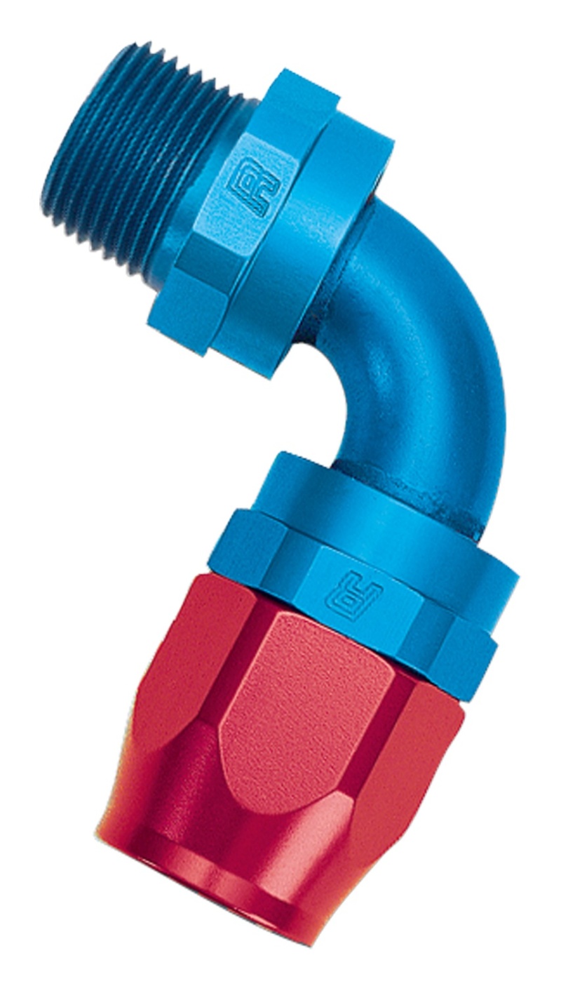 Russell Performance -6 AN Red/Blue 90 Degree Full Flow Swivel Pipe Thread Hose End (With 1/8in NPT) thumbnail 9