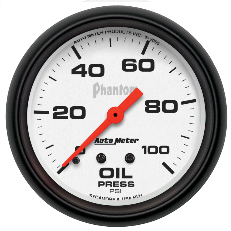 Autometer Phantom 66.7mm 0-100 PSI Mechanical Oil Pressure Gauge thumbnail 4