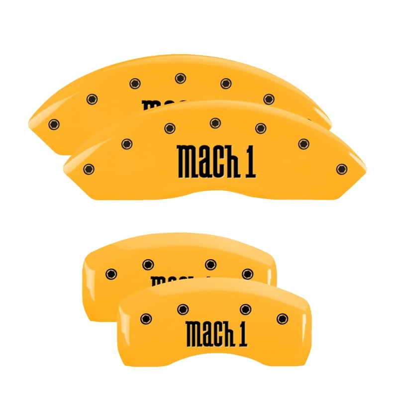 MGP 4 Caliper Covers Engraved Front Cobra Rear Snake Yellow Finish Black Char 2003 Ford Mustang thumbnail 7