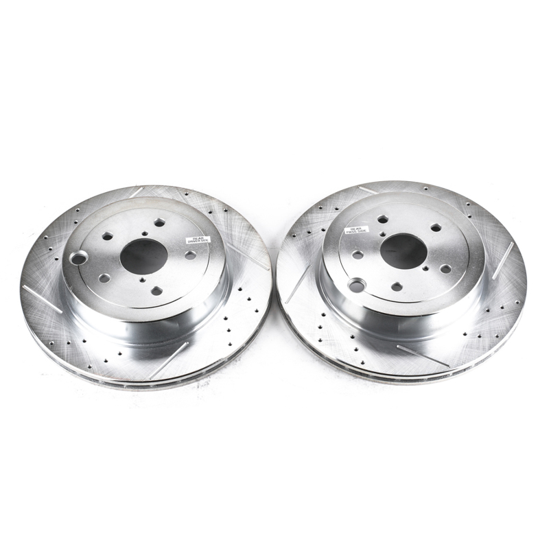 Power Stop 08-14 Subaru Impreza Rear Evolution Drilled & Slotted Rotors - Pair thumbnail 2