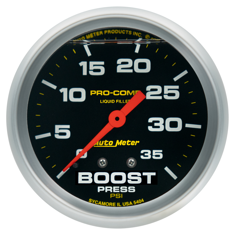 Autometer Pro-Comp 2 5/8in 0-35 PSI Liquid Filled Mech Boost Pressure Gauge