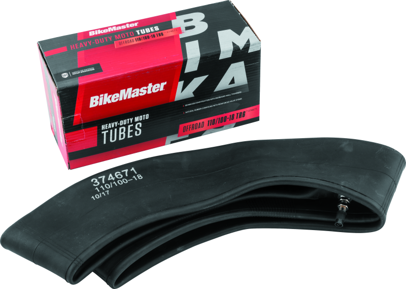 BikeMaster Heavy-Duty Tire Tubes 374671 Tube, Heavy-Duty, 110/100-18, Natural Rubber, Centered Straight Metal Pull-Through Valve Stem, Each thumbnail 4