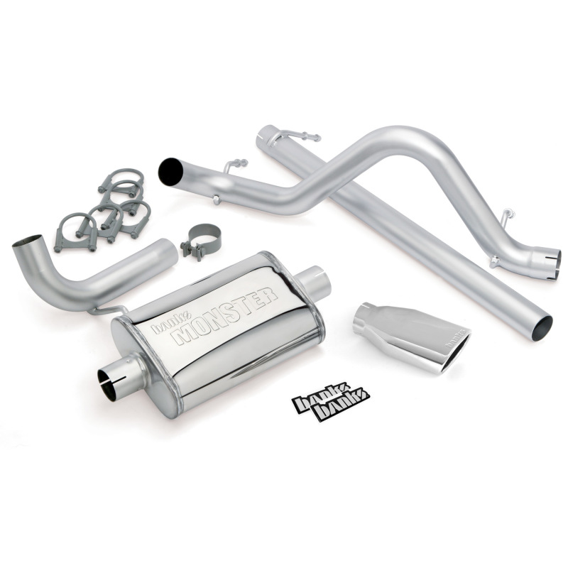 Banks Power Monster Exhaust Systems for 2007-2011 WRANGLER - 51321 System, Exhaust, Cat-Back, Stainless, Natural, Single Exit, Rear Turndown, Chome Tip, Jeep, 3.8L, Wrangler, 2-Door, Kit thumbnail 5