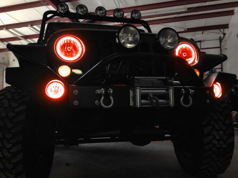 Oracle 07-17 Jeep Wrangler Surface Mount LED Headlight Halo Kit - Amber thumbnail 3