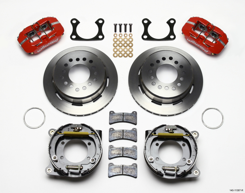 Wilwood Dynapro Low-Profile 11.00in P-Brake Kit - Red Big Ford 2.36in Offset