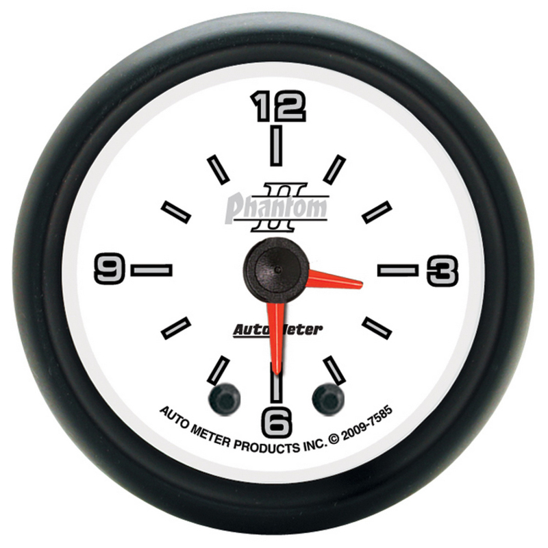 Autometer Phantom II 2-1/16in 12HR Analog Clock Gauge thumbnail 4