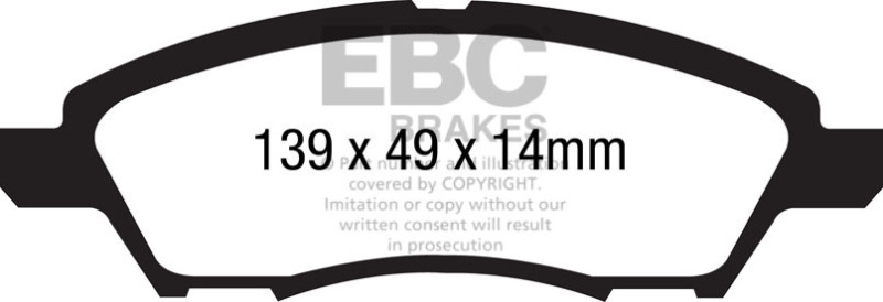 EBC 12+ Nissan Versa 1.6 Ultimax2 Front Brake Pads thumbnail 6