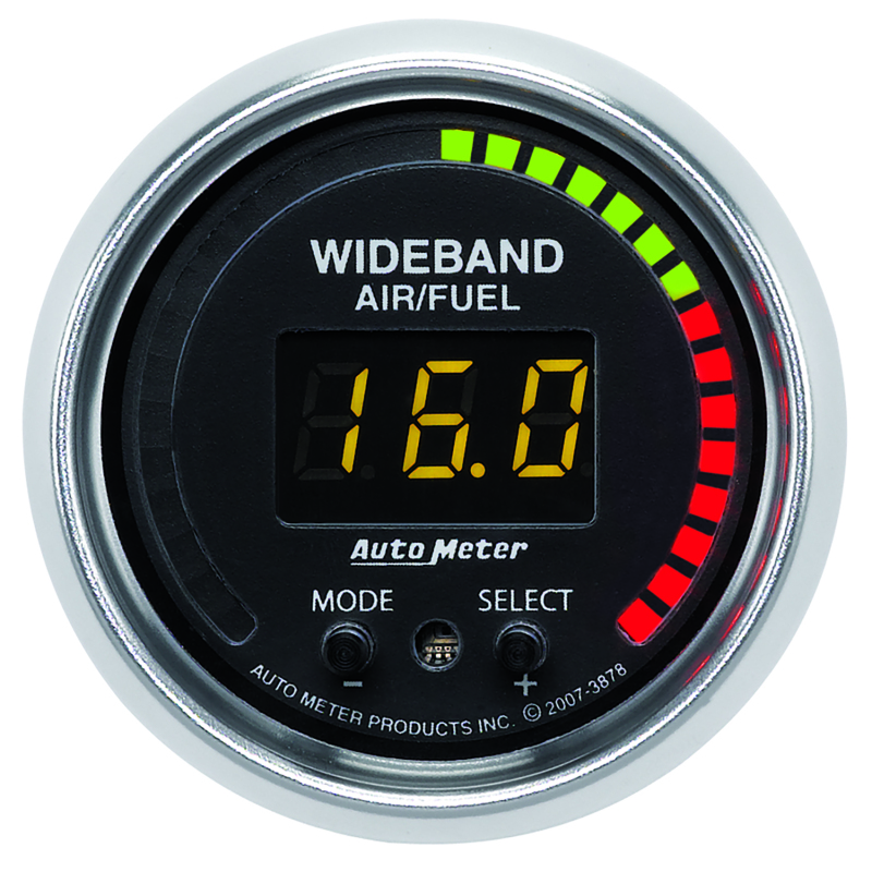Autometer GS 52mm AFR or LAMBDA Digital Wideband Air/Fuel Ratio PRO Wideband A/F Kit thumbnail 6
