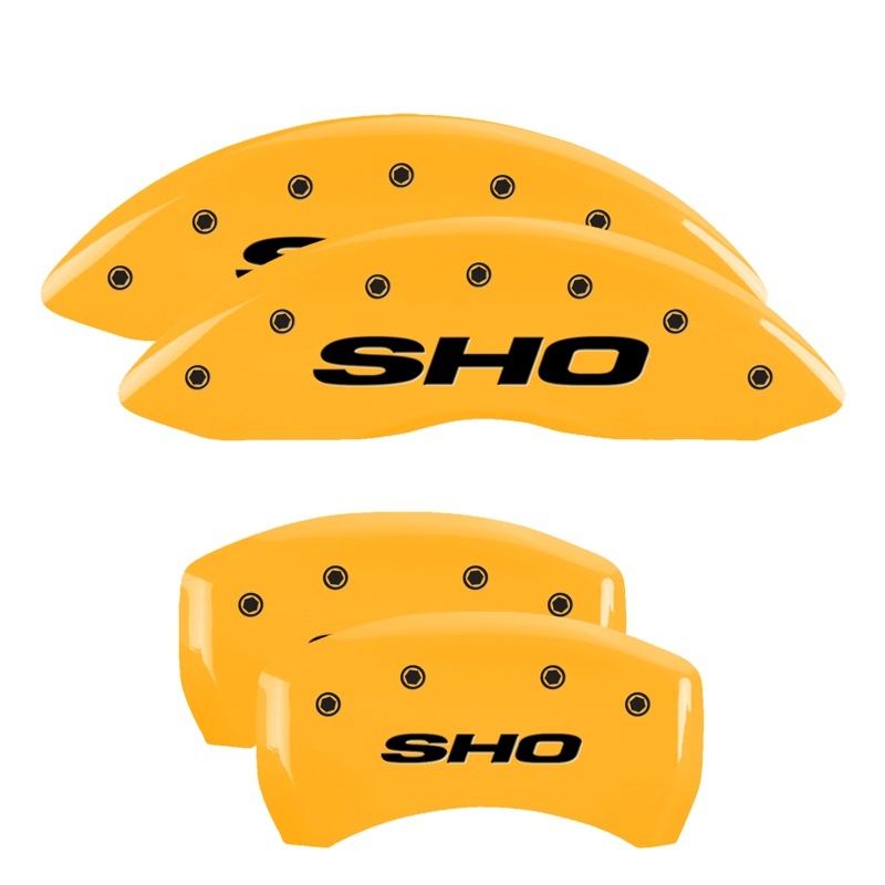 MGP 4 Caliper Covers Engraved Front & Rear MGP Yellow finish black ch thumbnail 5