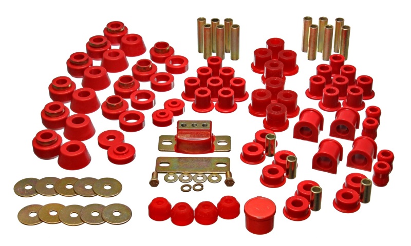 Energy Suspension 87-95 Jeep Wrangler YJ Red Hyper-Flex Master Bushing Set thumbnail 6