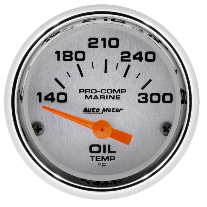 Autometer Marine Chrome Ultra-Lite 2-1/16in Electric Oil Temperature Gauge 140-300 Deg F thumbnail 6