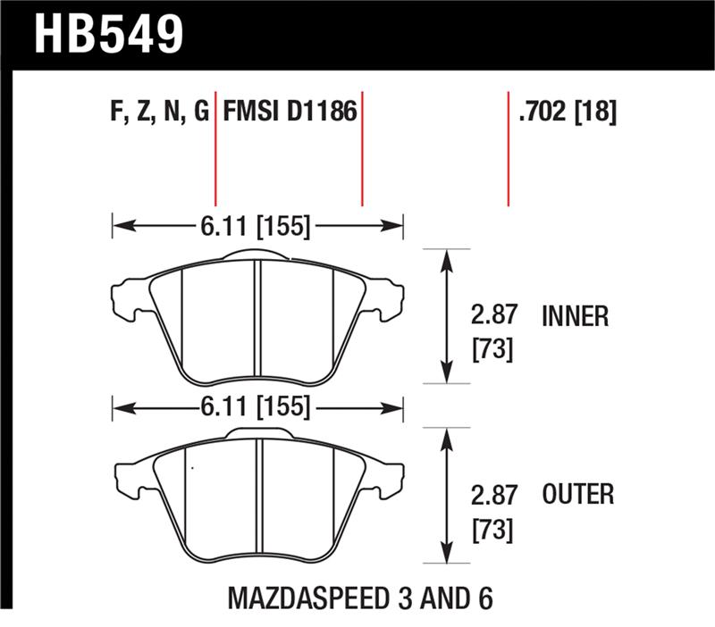 HAWK HP+ Brake Pad Sets