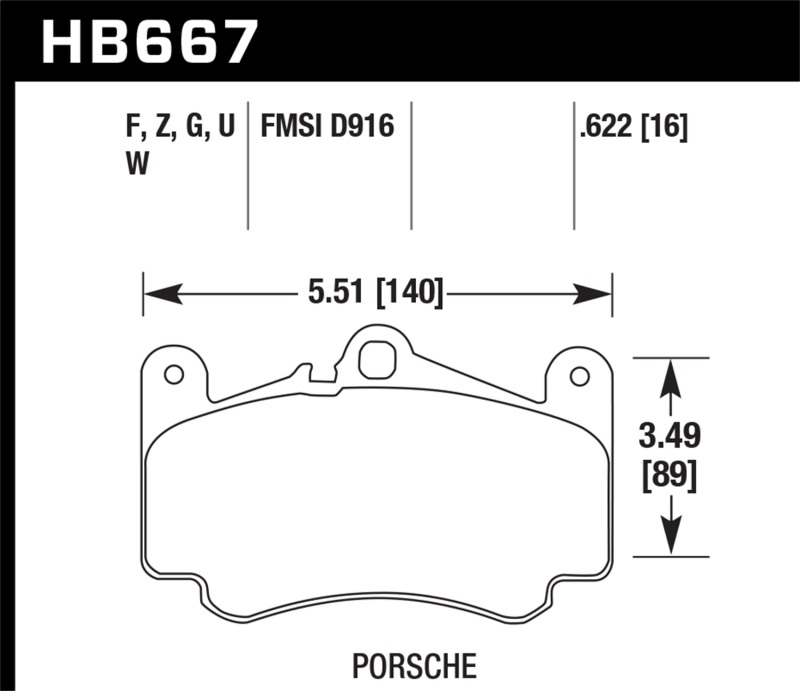 Hawk 02-05 Porsche 911 Carrera 4 Turbo Look/Carrera 4S Front HPS Street Brake Pads thumbnail 6