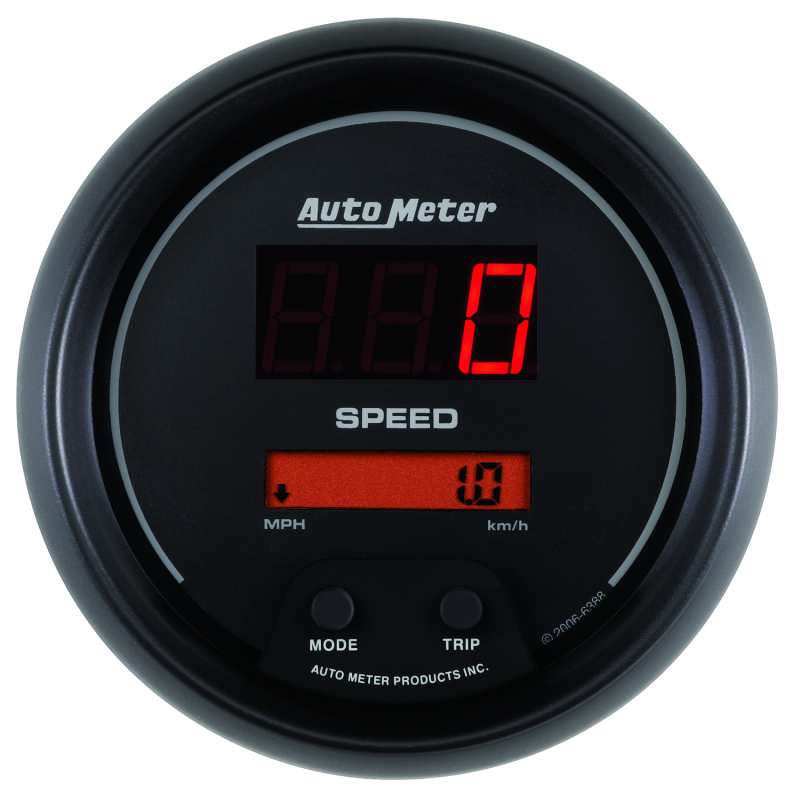 Autometer Sport-Comp Black 3 3/8in 160 MPH Digital Speedo Gauge thumbnail 8