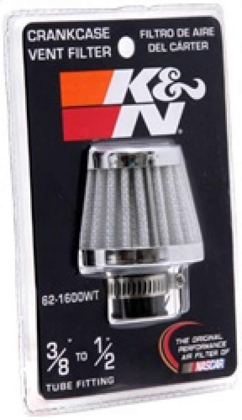 K&N 2in Base OD x .375in Flange ID x 1.75in H Rubber Base Crankcase Vent Filter - White thumbnail 8