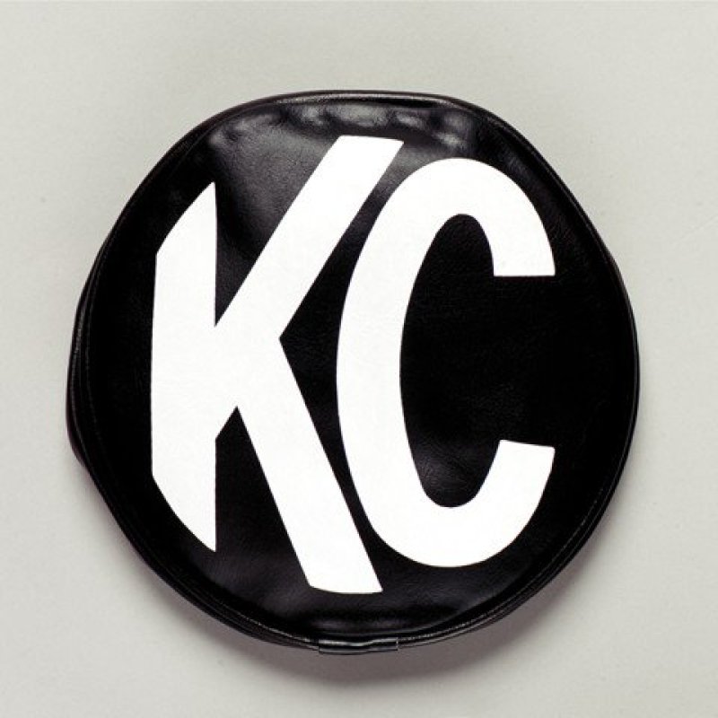 KC HiLiTES 6in. Round Soft Cover (Pair) - Black w/White KC Logo thumbnail 2