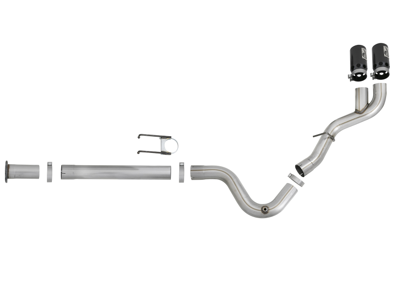 aFe Rebel XD 4in SS DPF-Back Exhaust 17-18 Ford Diesel Trucks V8-6.7L (td) w/ Dual Black Tips thumbnail 8
