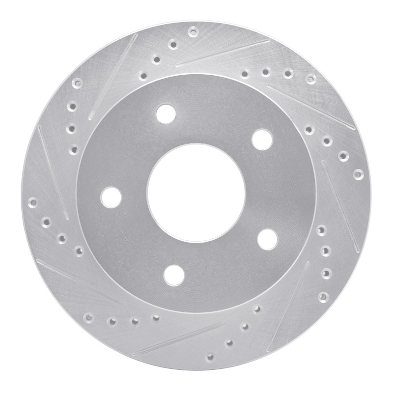R1 Concepts Brake Rotor Drilled and Slotted Silver