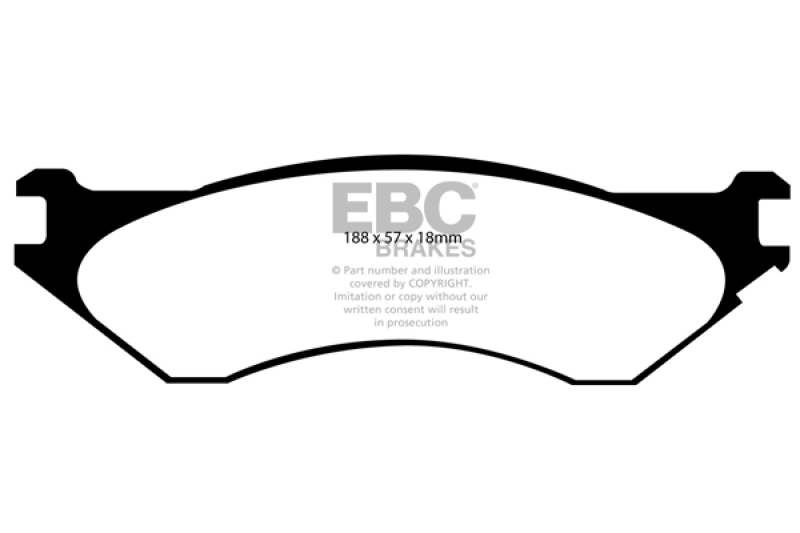 EBC 06-11 Dodge Ram 1500 Mega Cab 2WD Yellowstuff Rear Brake Pads thumbnail 6