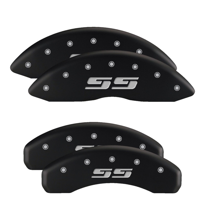 MGP 4 Caliper Covers Engraved Front Block/Challenger Engraved Rear Vintage Style/RT Red fnsh slvr ch thumbnail 6