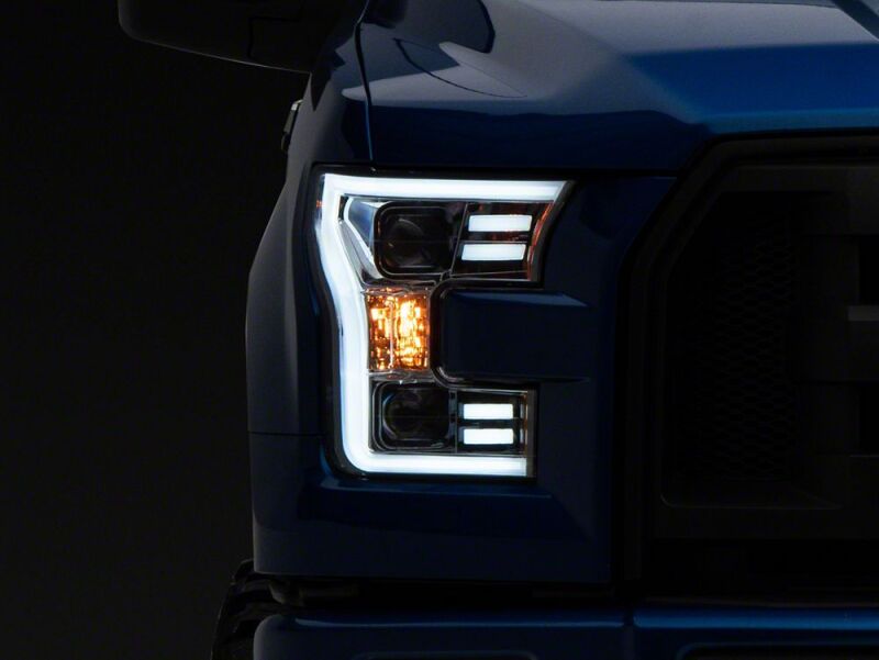 Raxiom 15-17 Ford F-150 Projector Headlights with LED Accent- Chrome Housing- Clear Lens thumbnail 2