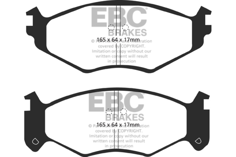 EBC 91-95 Chrysler LeBaron 2.5 (15in Wheels) Ultimax2 Front Brake Pads thumbnail 3