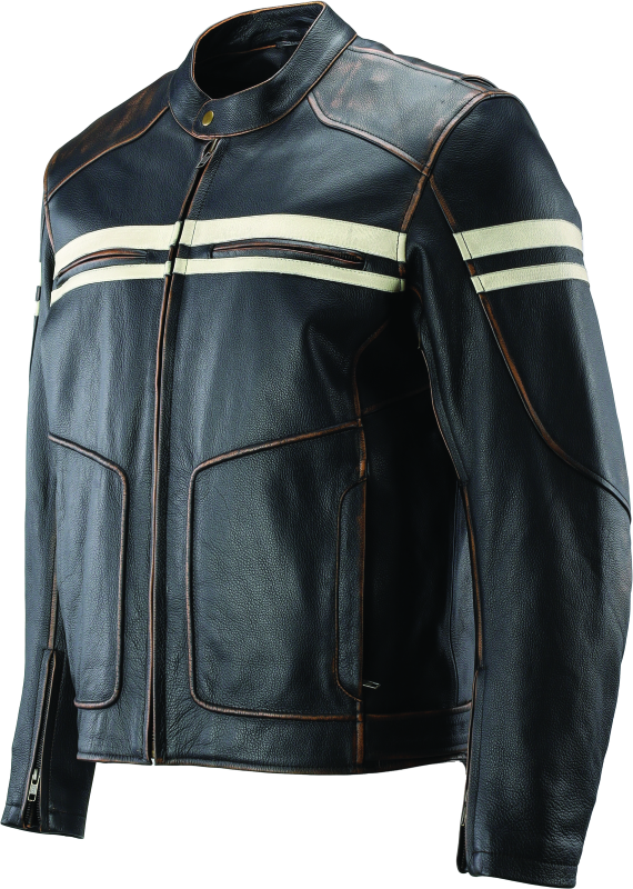 Kuryakyn Leather By River Road Hoodlum Vintage Leather Jacket Black - Small thumbnail 8