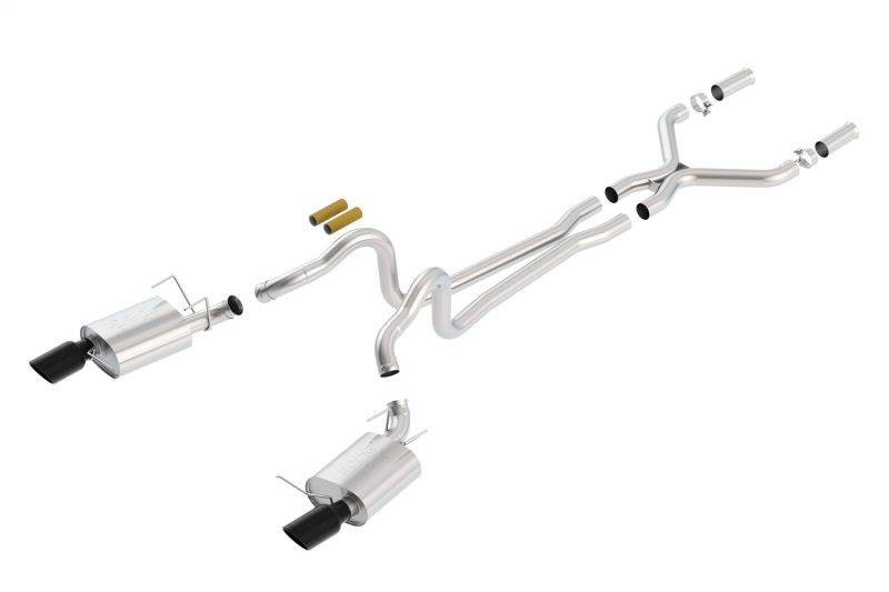 Borla 13-14 Mustang GT/Boss 302 5.0L V8 RWD Single Split Rear Exit ATAK Black Chrome CB Exhaust thumbnail 6