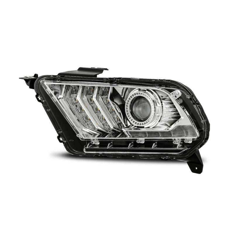 AlphaRex 10-12 Ford Mustang PRO-Series Projector Headlights Plank Style Chrome w/Top/Bottom DRL thumbnail 6