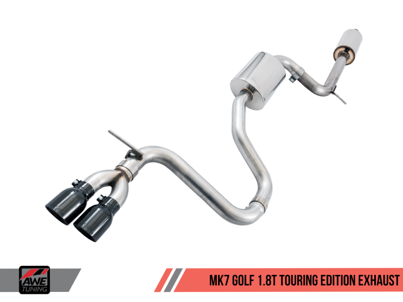 AWE Tuning VW MK7 Golf 1.8T Touring Edition Exhaust w/Diamond Black Tips (90mm) thumbnail 3