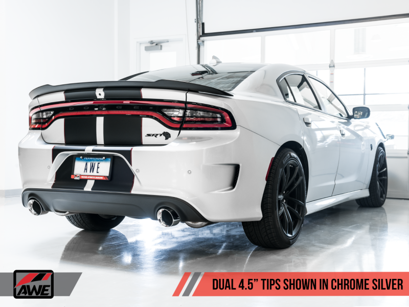 AWE Tuning 2015+ Dodge Charger 6.4L/6.2L SC Non-Resonated Touring Edition Exhaust - Silver Tips thumbnail 6