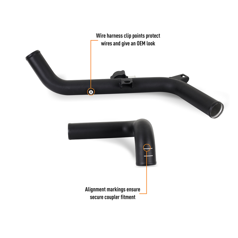Mishimoto MMICP-BR27-21UHBK Intercooler Pipe Kit, Black, High-Mount, fits Ford Bronco 2.7L EcoBoost 2021+