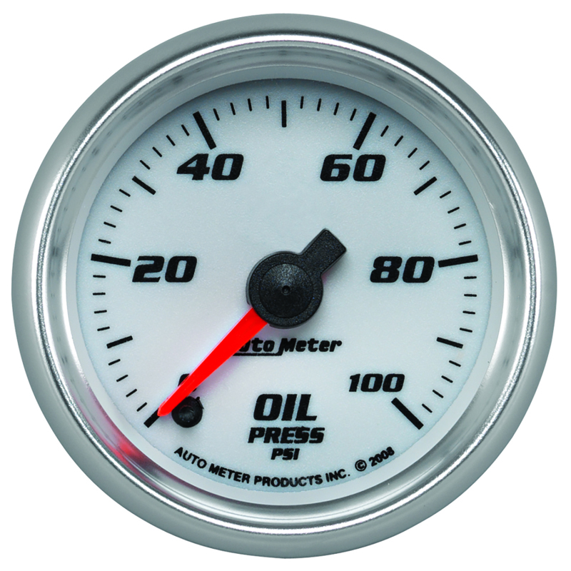 Autometer Pro-Cycle Gauge Oil Pressure 2 1/16in 100psi Digital Stepper Motor White thumbnail 5