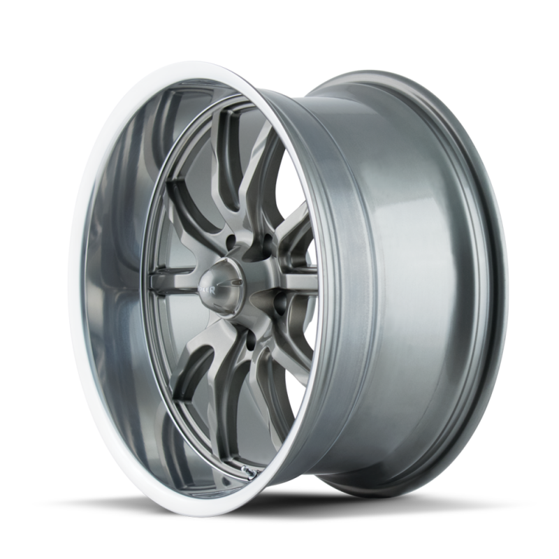 Ridler 650 17x8 / 5x114.3 BP / 0mm Offset / 83.82mm Hub Gloss Grey Polished Wheel