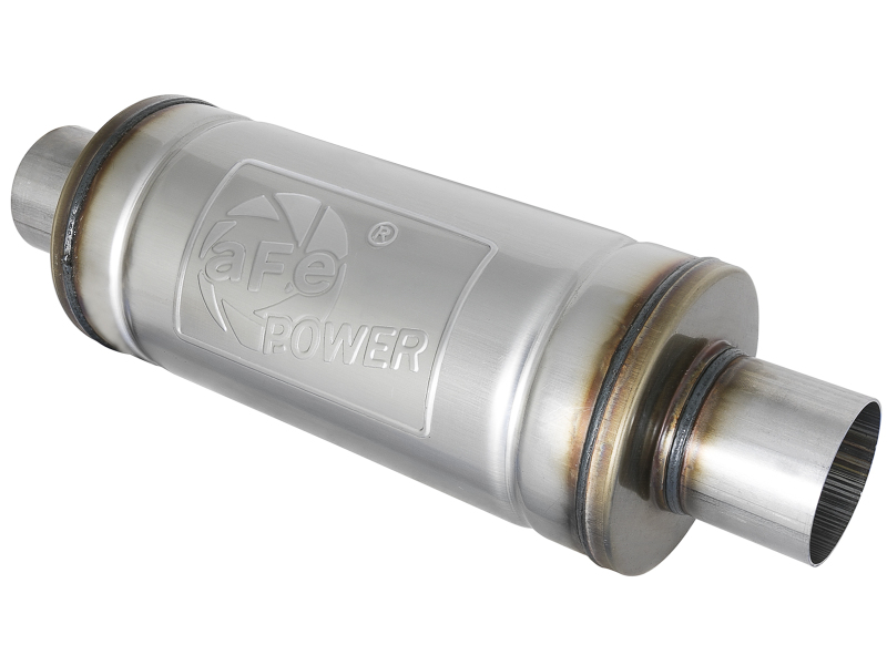 aFe MACH Force-Xp 409 SS Muffler 3in Center/Center 14in L x 6in Dia - Round Body thumbnail 6