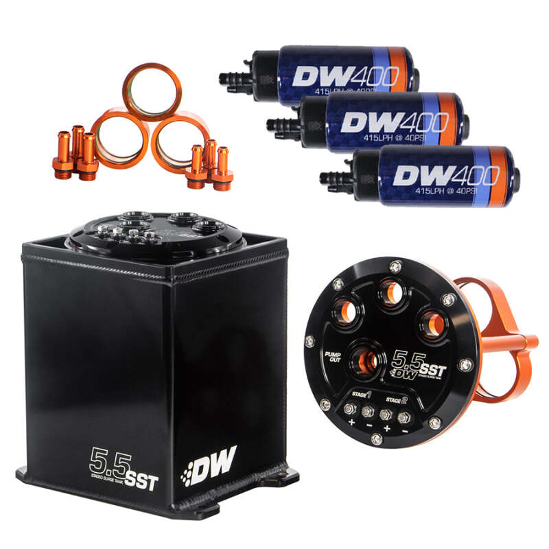 DeatschWerks 5.5L Modular Surge Tank Includes 3 DW400 Fuel Pumps thumbnail 2