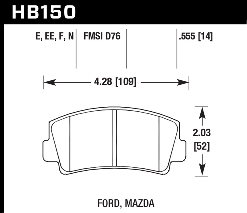 Hawk 79-84 Mazda B2000 / 70-74 RX-2 / 74-78 RX-4 / 79-85 RX-7 Blue 9012 Front Race Brake Pads thumbnail 6