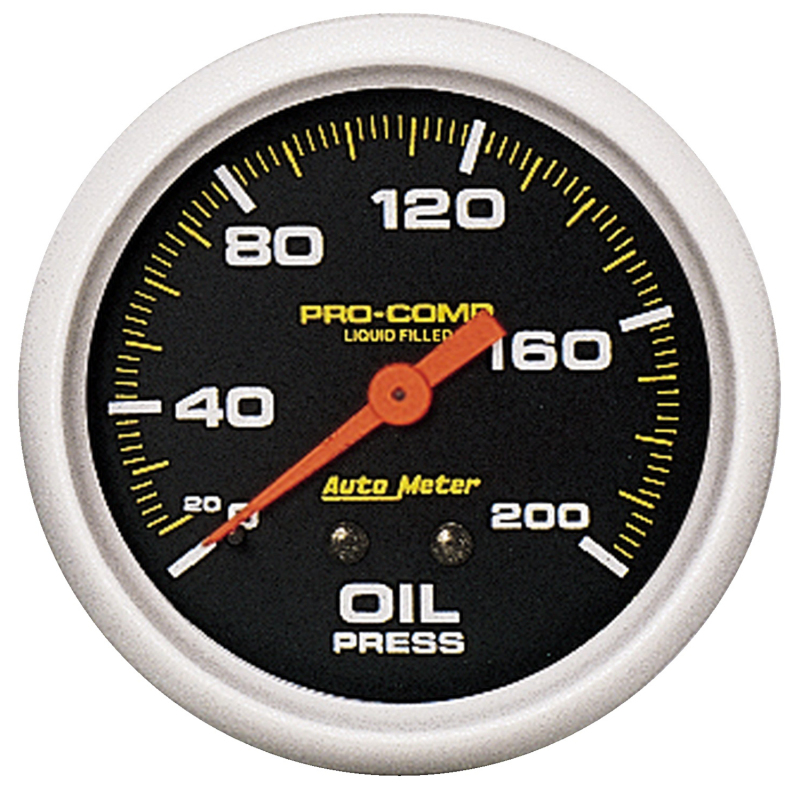 AutoMeter Gauge Oil Press 2-5/8in. 200PSI Liquid Filled Mech Pro-Comp thumbnail 4