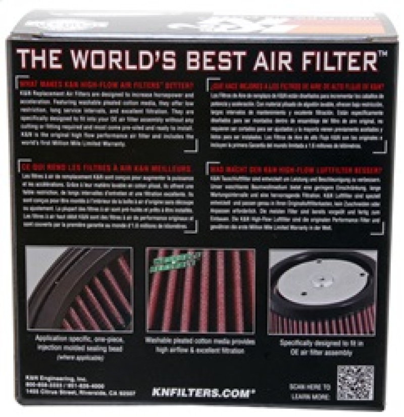 K&N S&S FILTER 6in OD x 4-5/8in ID x 2-3/16in H Replacement Filter for Harley-Davidson thumbnail 7