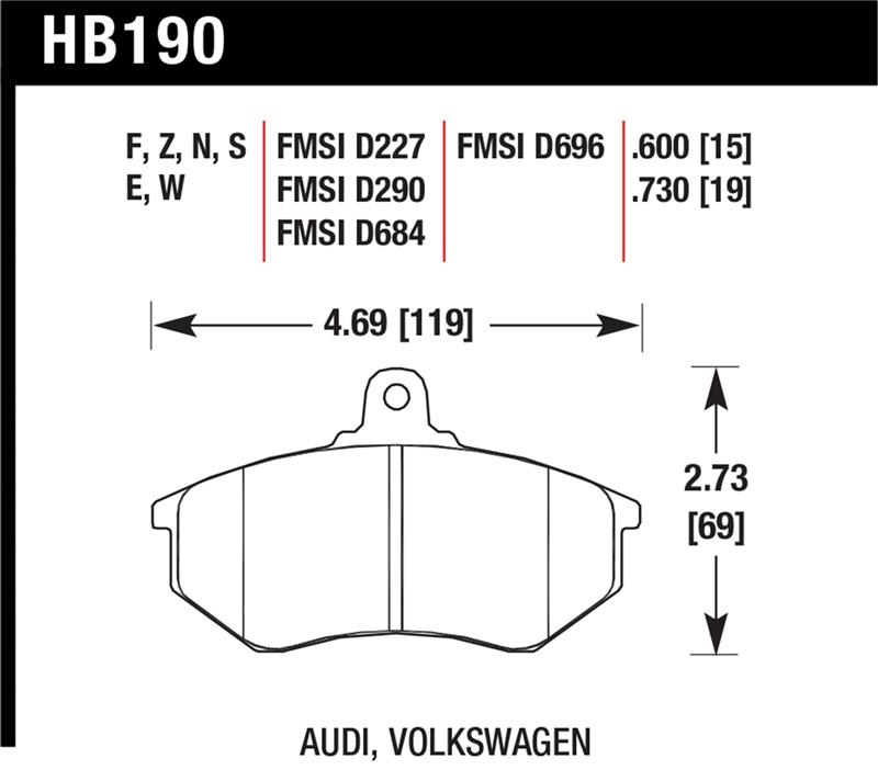 HAWK Blue 9012 Brake Pad Sets