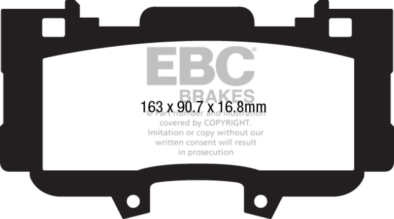 EBC 15+ Ford Mustang 2.3 Turbo Performance Pkg Yellowstuff Front Brake Pads thumbnail 5