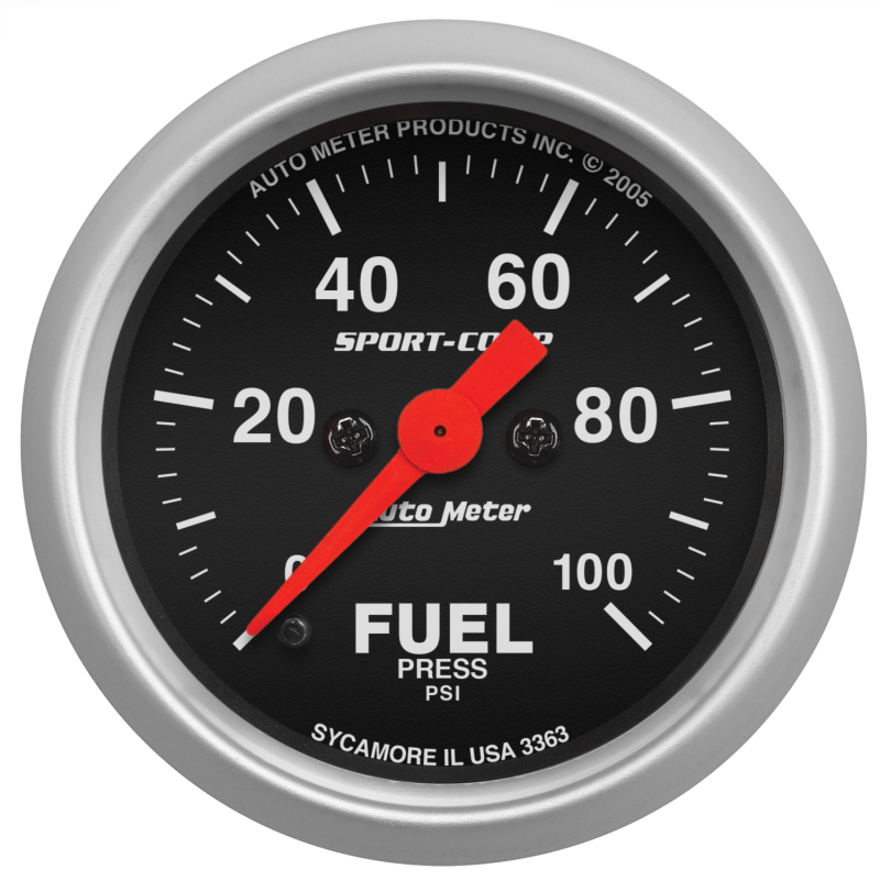 Autometer Sport-Comp 52mm 0-100 PSI Electronic Fuel Pressure Gauge thumbnail 4