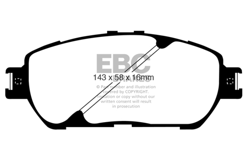 EBC 02-03 Lexus ES300 3.0 Ultimax2 Front Brake Pads thumbnail 2