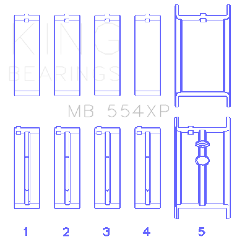 King Engine Bearings Chevrolet 265/283/302/327 V8 Main Bearing Set thumbnail 2