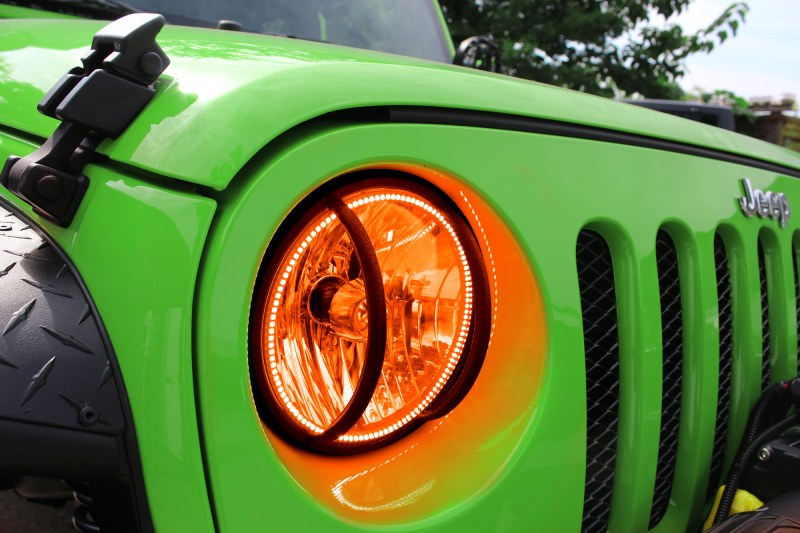 Oracle 07-17 Jeep Wrangler Surface Mount LED Headlight Halo Kit - Amber thumbnail 6